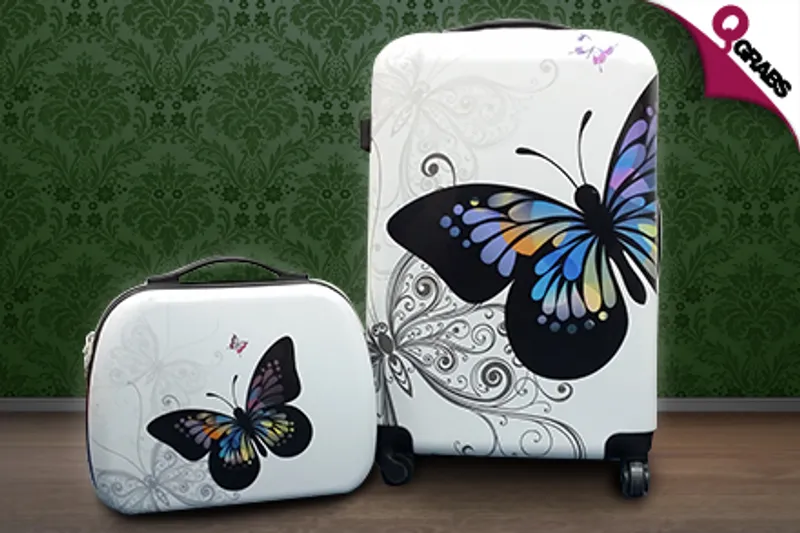 For QR249, Travel in Style with a Set of Butterfly Luggage! (QR549 Value)
